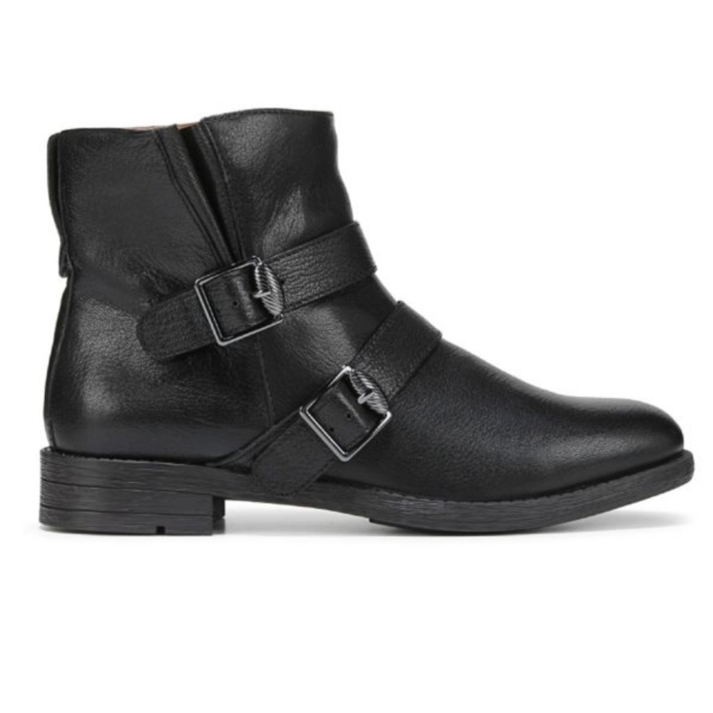 Franco Sarto Mirani Black Leather Moto Ankle Boots Women’s 7.5
